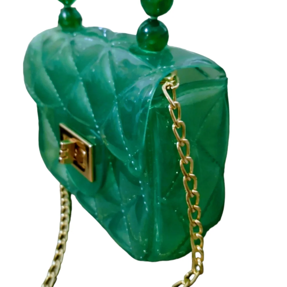 Little Girls Green Mini Jelly Crossbody Bag